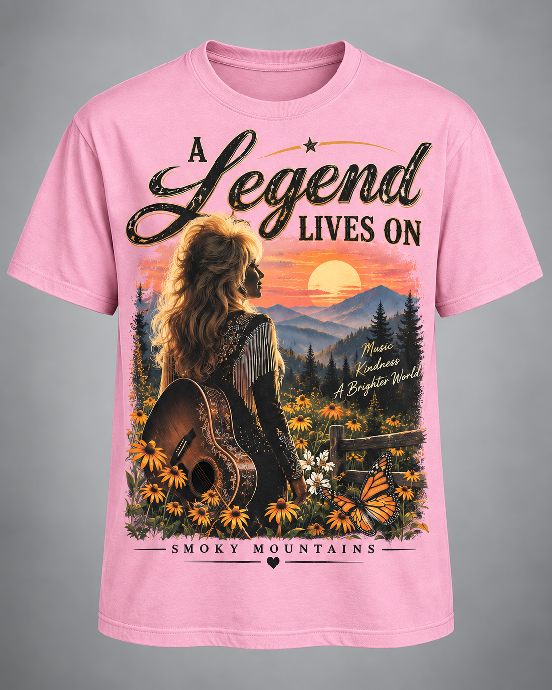 A Legend Lives On Dolly Tribute T-Shirt – Smoky Mountains Country Music Memorial Tee